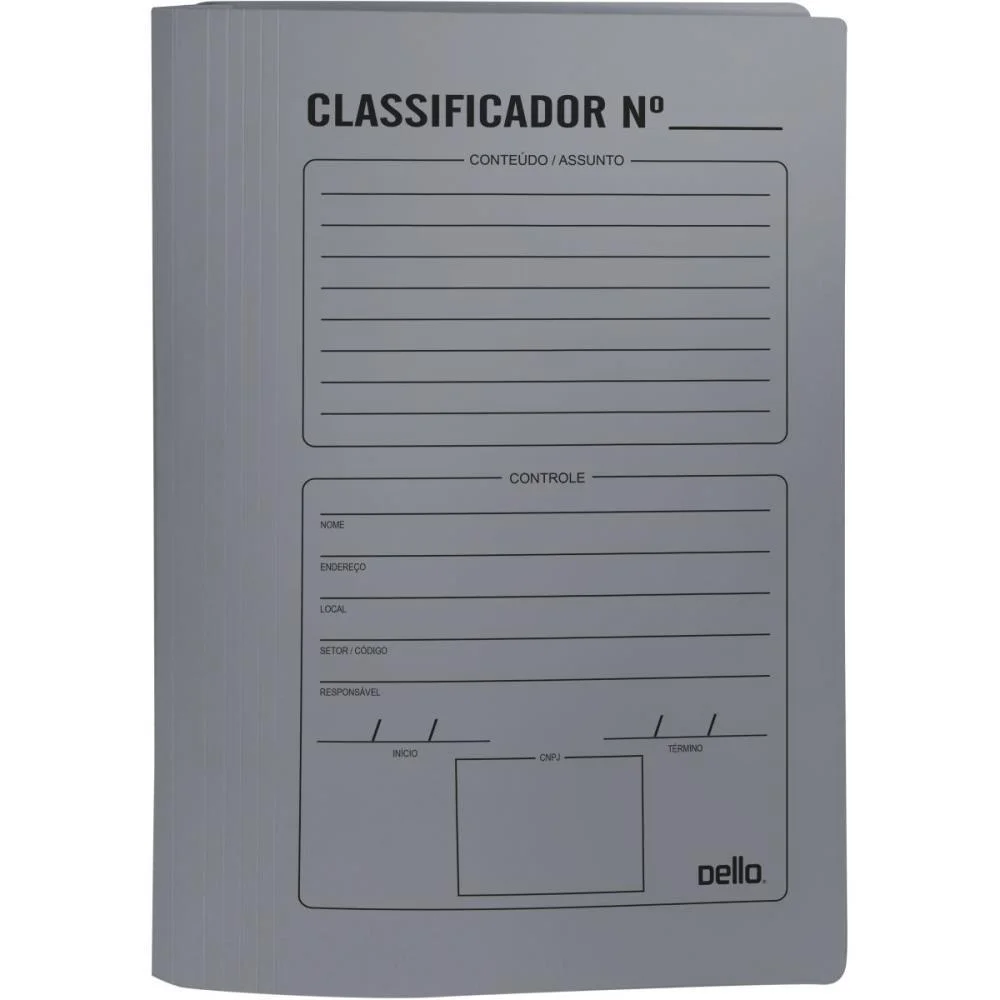 Pasta Classificador Rapido Plastica Com Grampo E Impressa Dello (Pct.c/10) - imagem 4