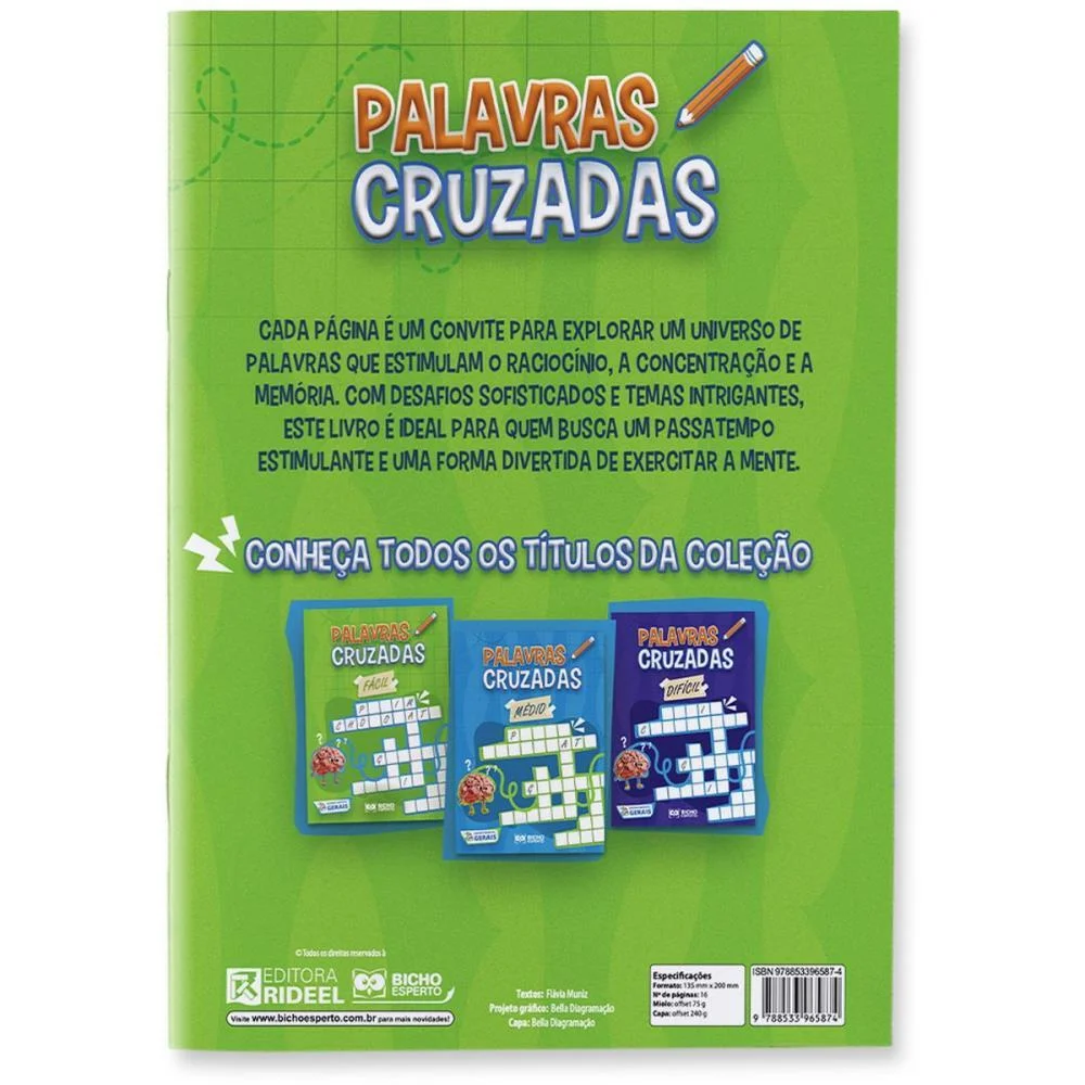 Livro De Atividades Cruzadinhas Nivel Facil Bicho Esperto (Pct.c/10) - imagem 5