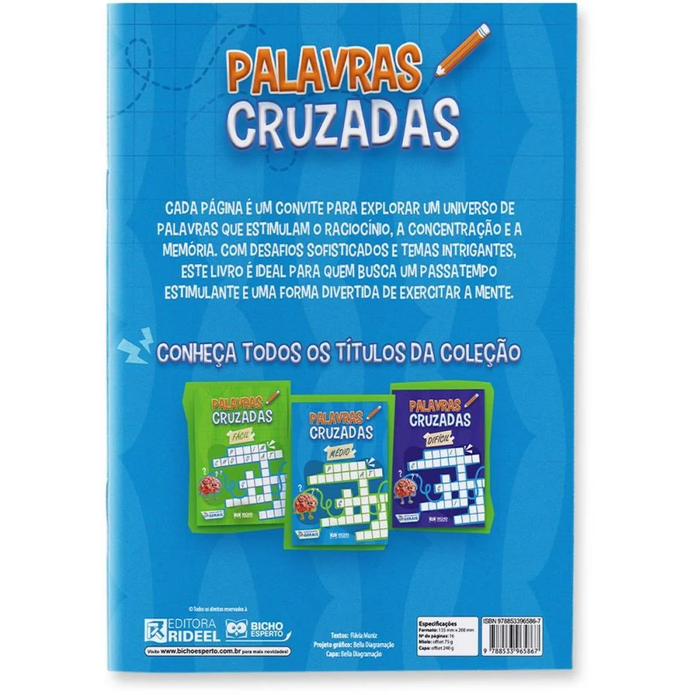 Livro De Atividades Cruzadinhas Nivel Medio Bicho Esperto (Pct.c/10) - imagem 5
