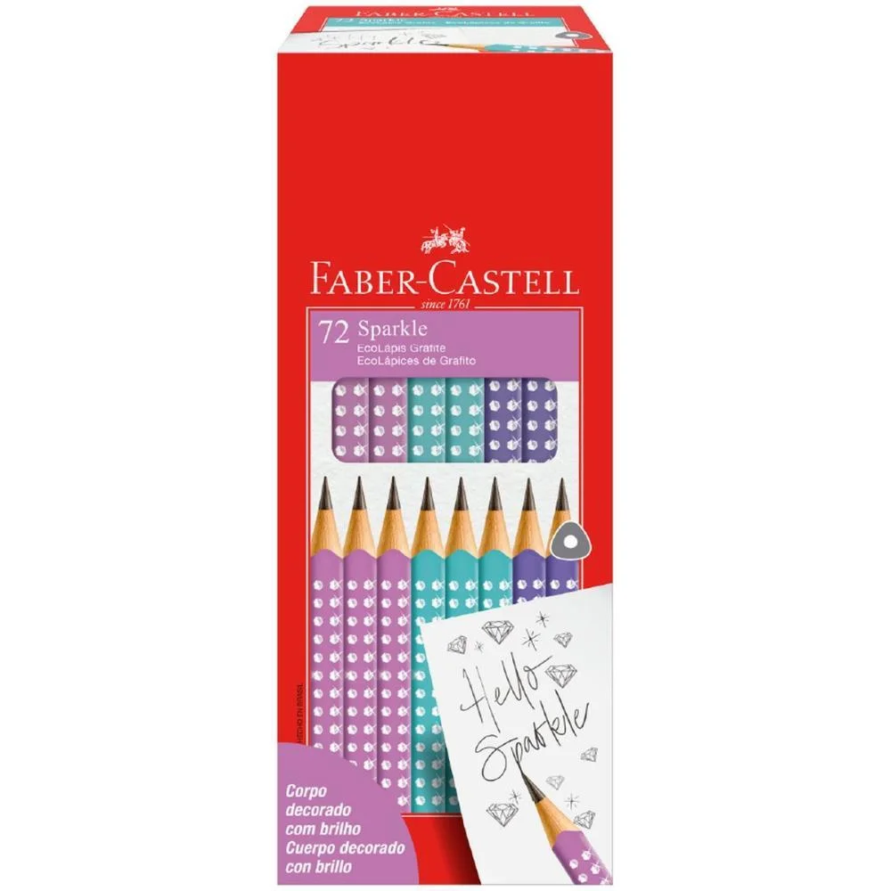 Lapis Preto Triangular Sparkle 3 Modelos Faber-Castell (Cx.c/72) - imagem 2