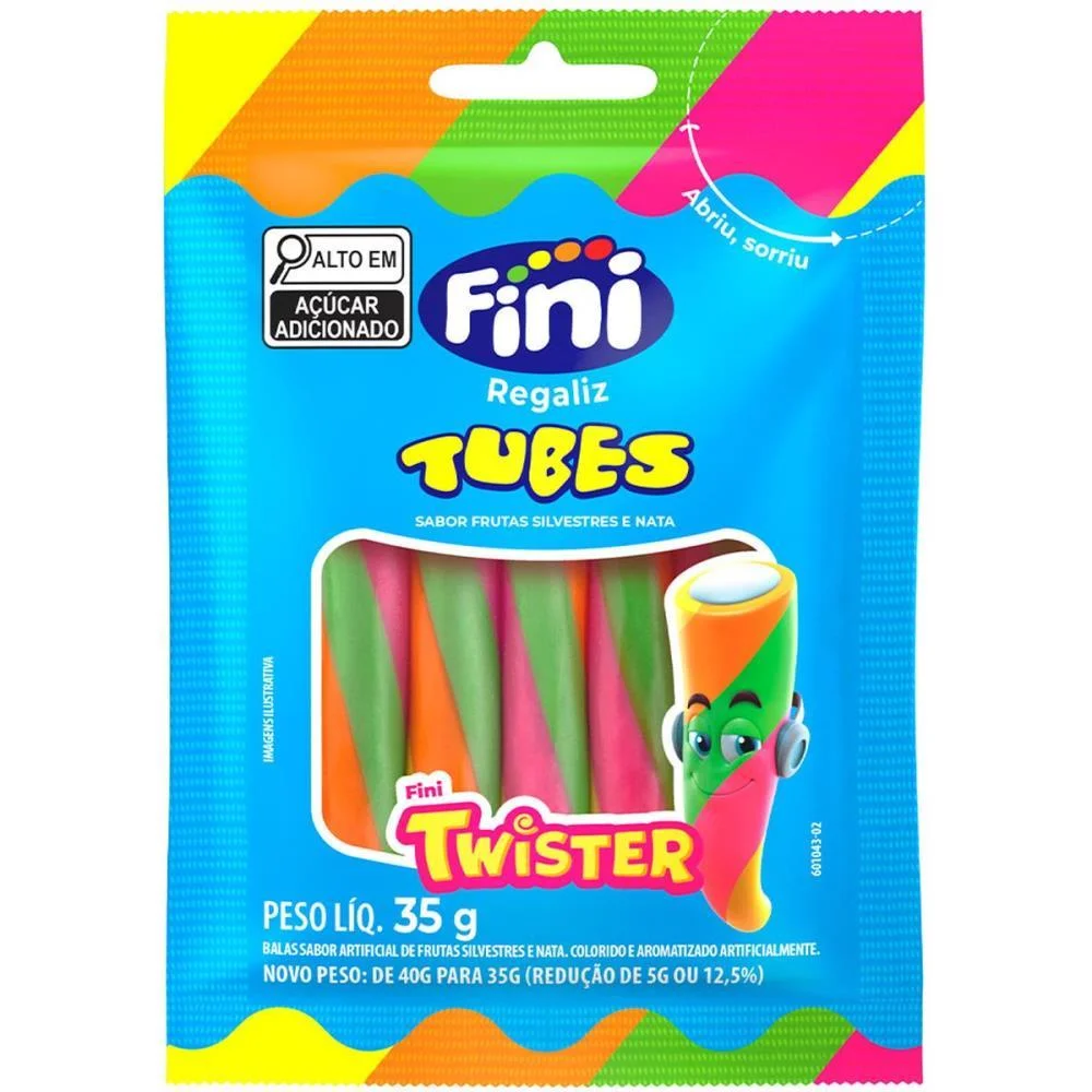 Doce Tubes Twister 35G Fini C/ 10 Unidades - imagem 2