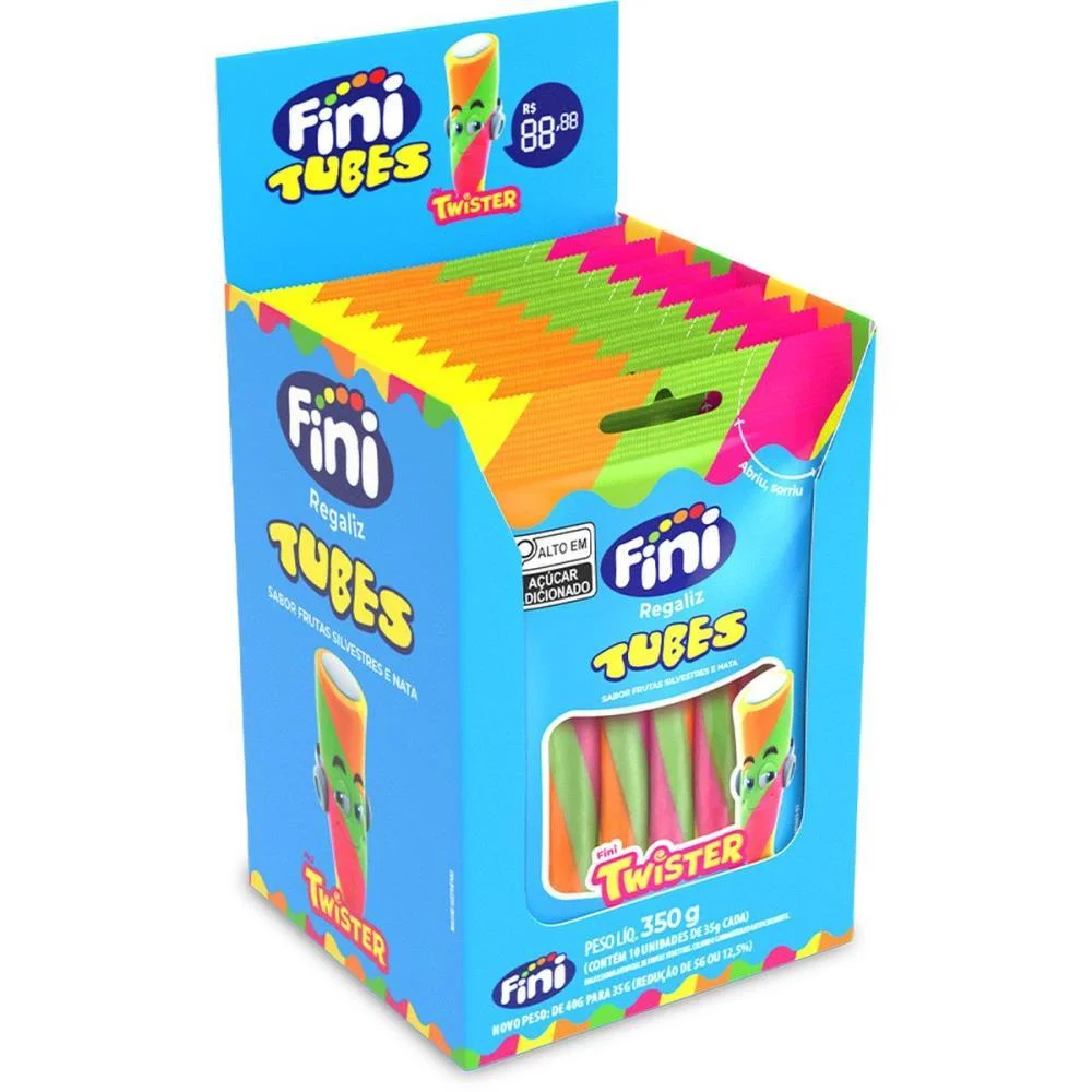 Doce Tubes Twister 35G Fini C/ 10 Unidades - imagem 3
