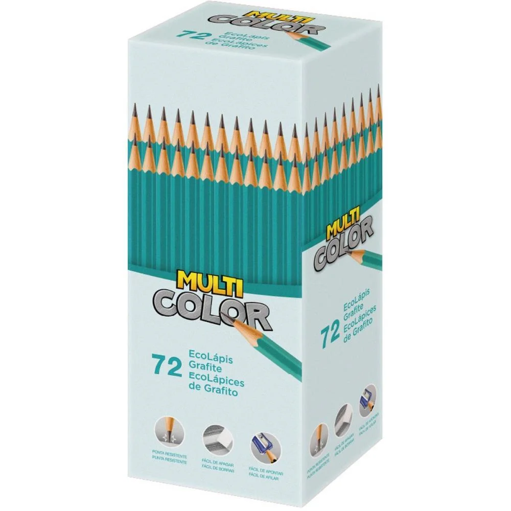 Lapis Preto Sextavado Multicolor Ecolapis Grafite Faber-Castell (Cx.c/72) - imagem 3