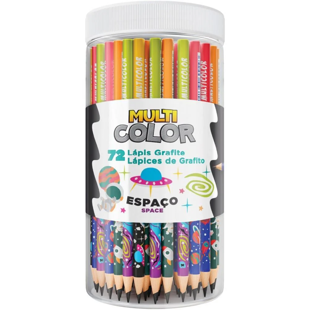 Lapis Preto Redondo Multicolor Grafite Espaco Faber-Castell (Pote-72) - imagem 2