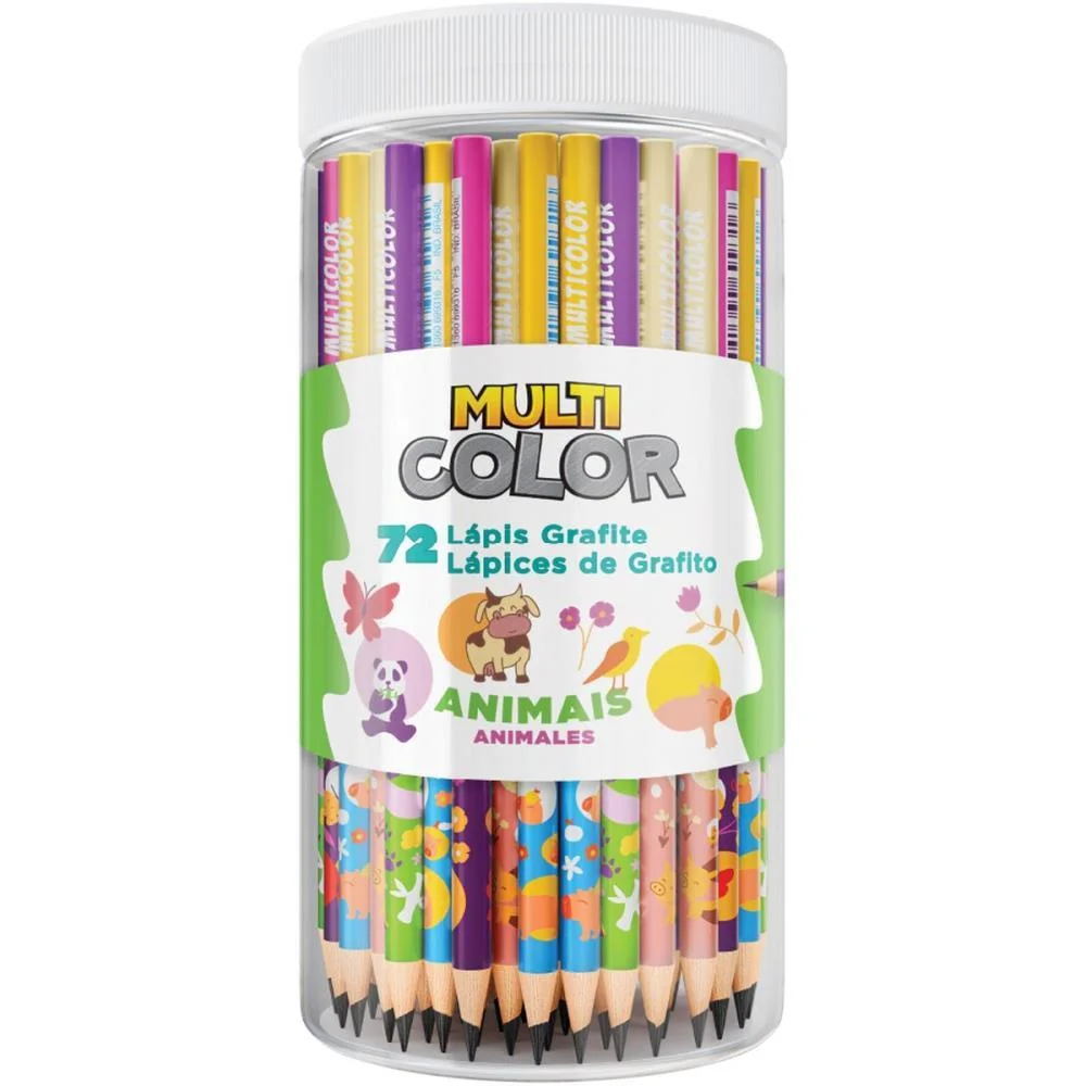 Lapis Preto Redondo Multicolor Grafite Animais Faber-Castell (Pote-72) - imagem 2