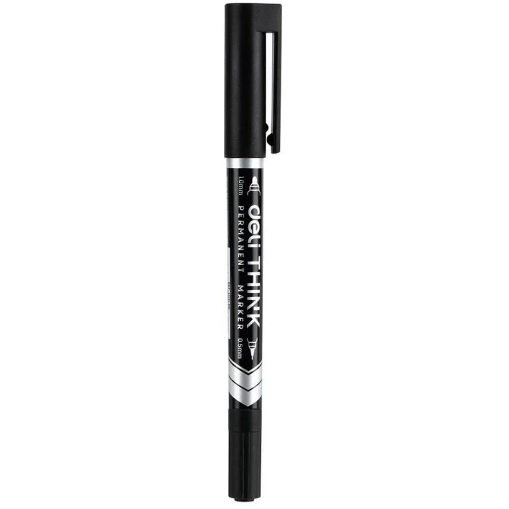 Pincel Marcador Permanente Duas Pontas 0,5Mm E 1,0Mm Pt Deli (Cx.c/12) - imagem 5