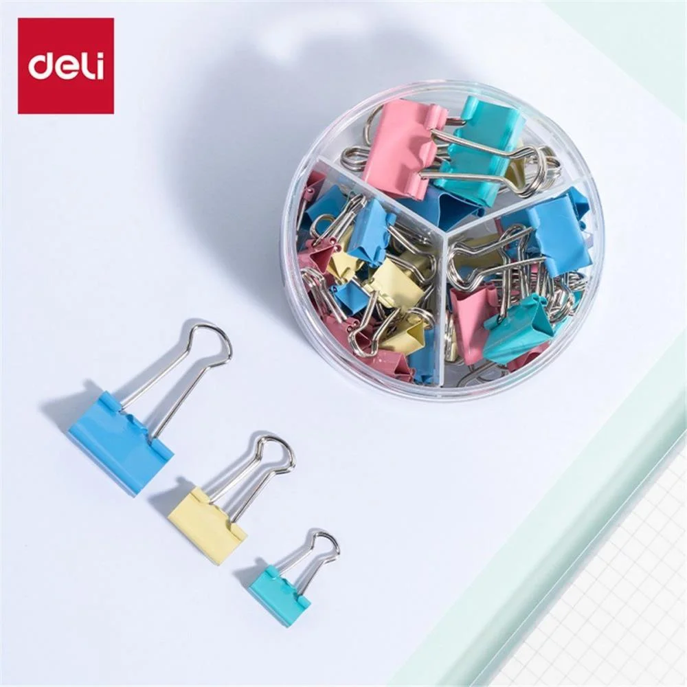 Prendedor De Papel Binder Clips Set Color. 50Pcs Deli C/ 50 Unidades - imagem 2