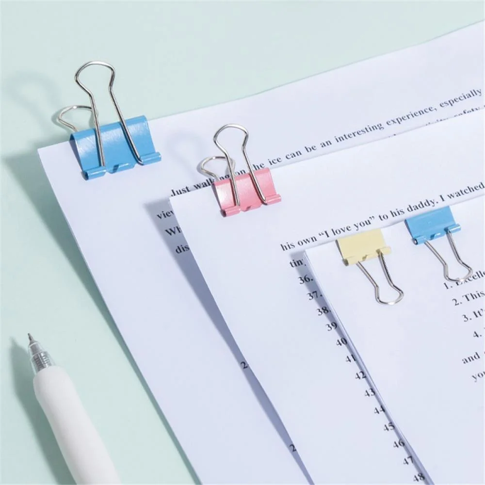 Prendedor De Papel Binder Clips Set Color. 50Pcs Deli C/ 50 Unidades - imagem 3