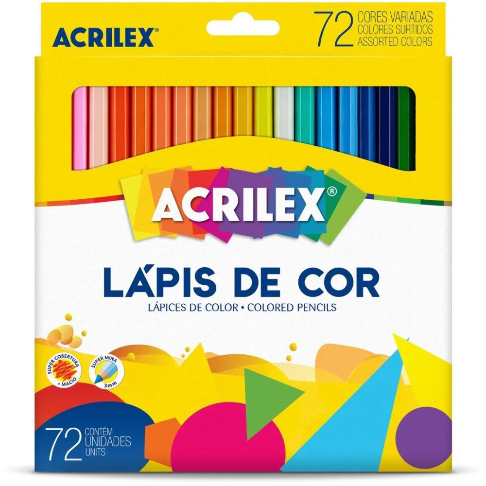Lapis De Cor Sextavado 72 Cores Acrilex (Pct.c/02) - imagem 3