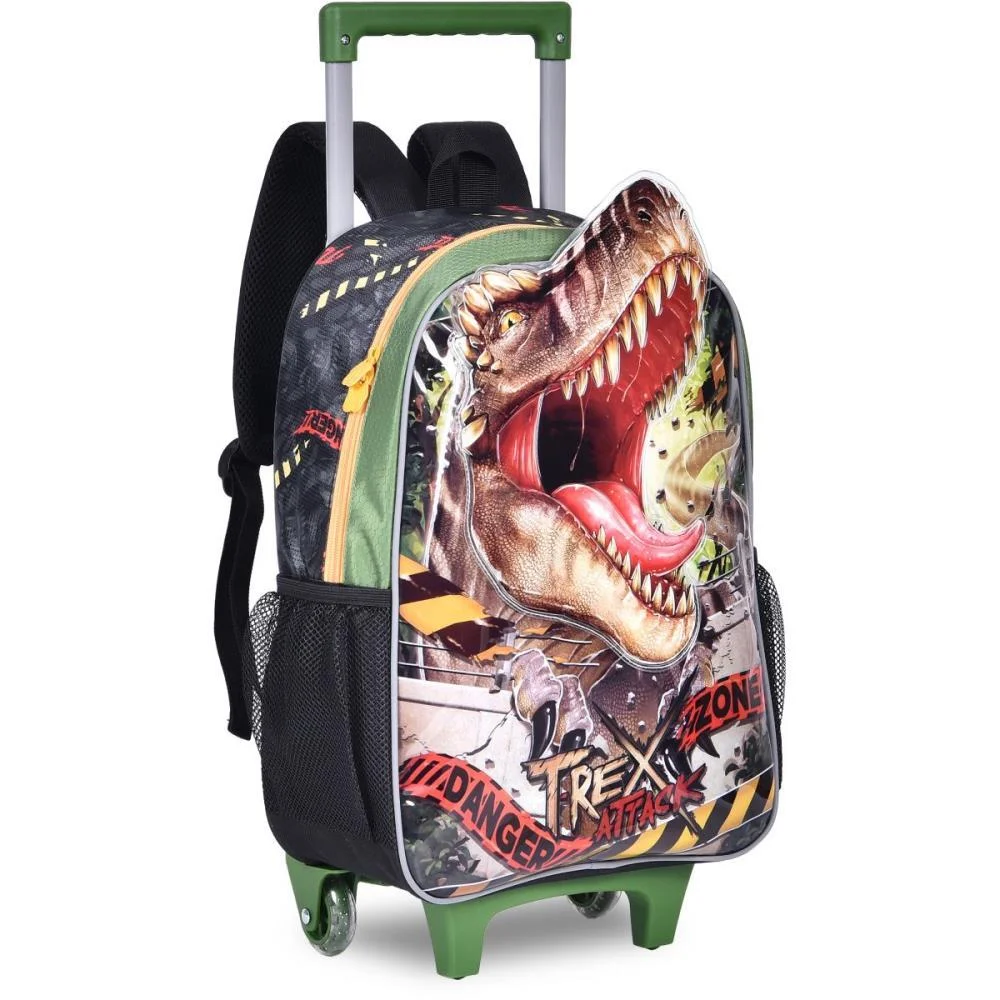 Mochila Infantil Com Rodinha T-Rex Attack G Estojo+Lancheir Clio (Kit) - imagem 2