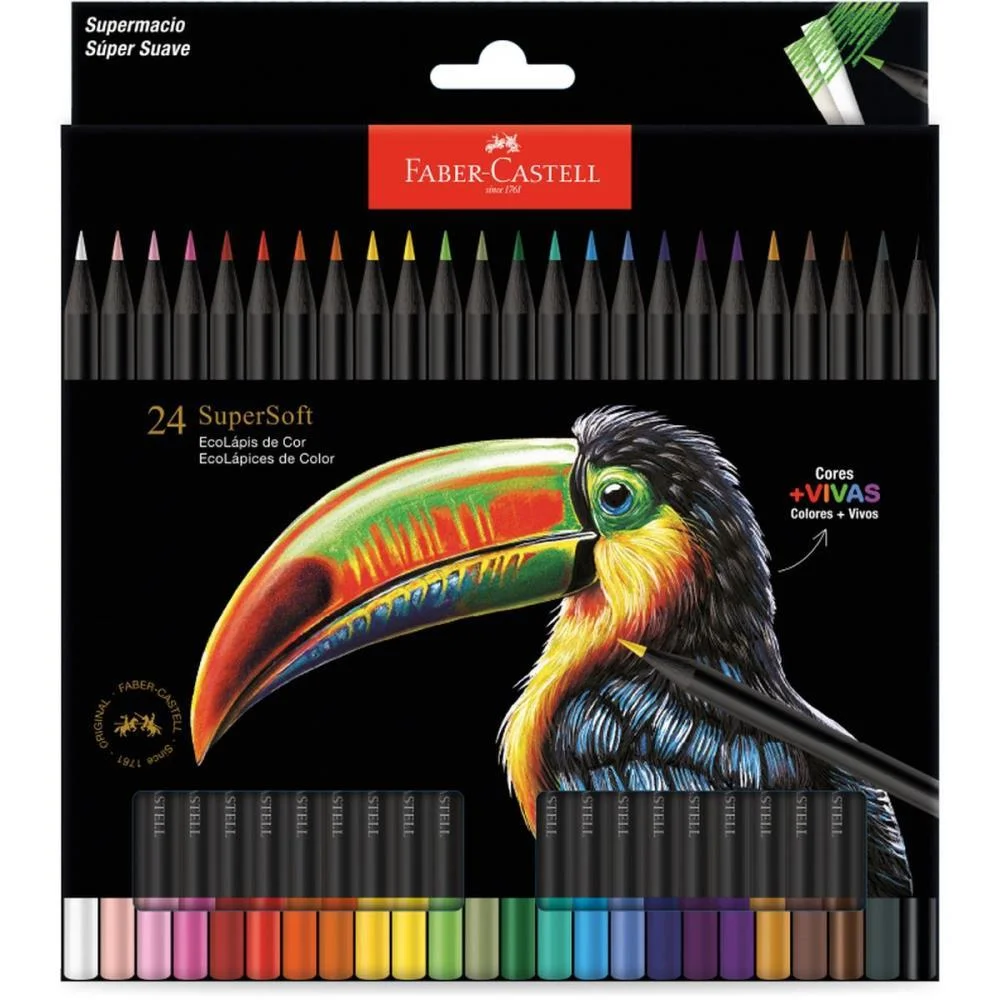 Lapis De Cor Redondo Supersoft 24 Cores Faber-Castell (Pct.c/06) - imagem 2