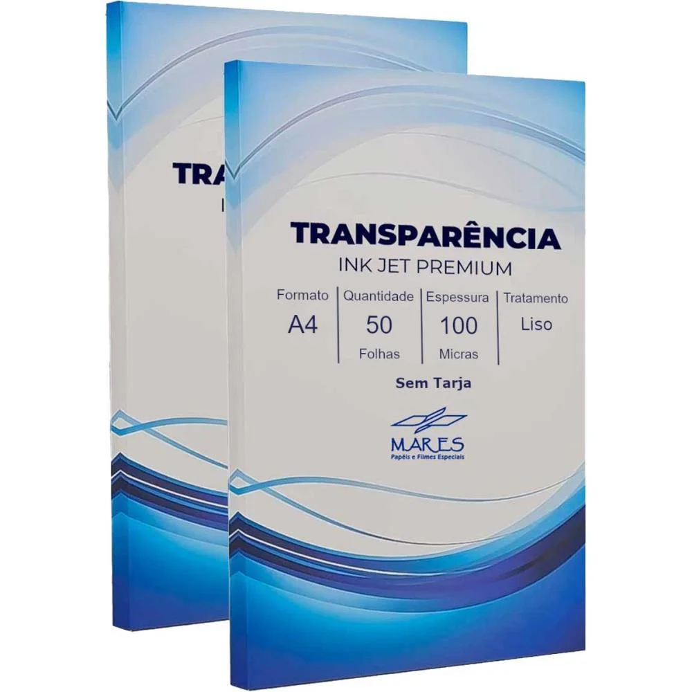 Transparencia Inkjet A4 Tratamento Liso 100 Micras Mares (Cx.c/50) - imagem 2