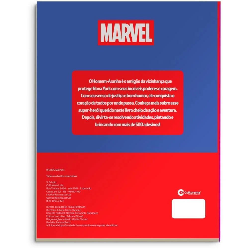 Livro Com Adesivos Homem Aranha 40P C/500Adesivos Culturama - imagem 7