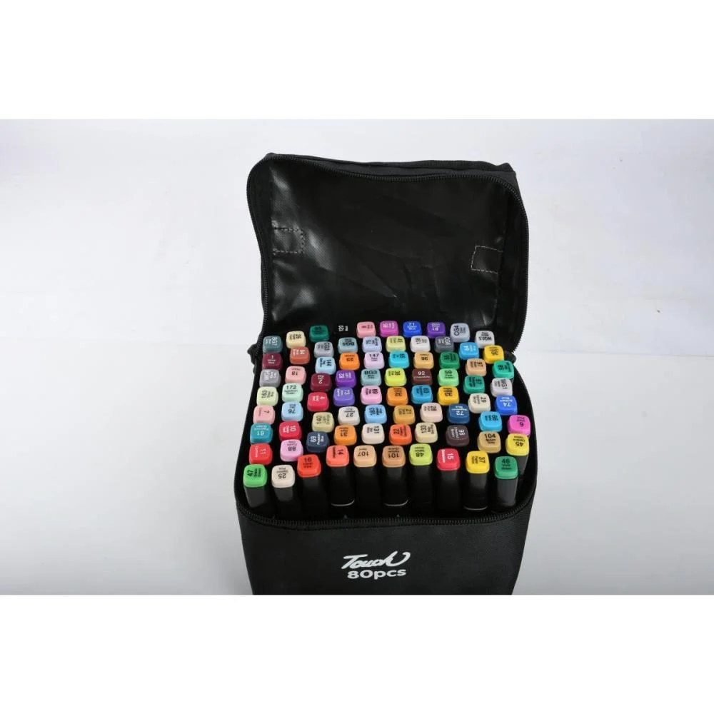 Marcador Artistico 80 Cores Ponta Dupla Bbr - imagem 3