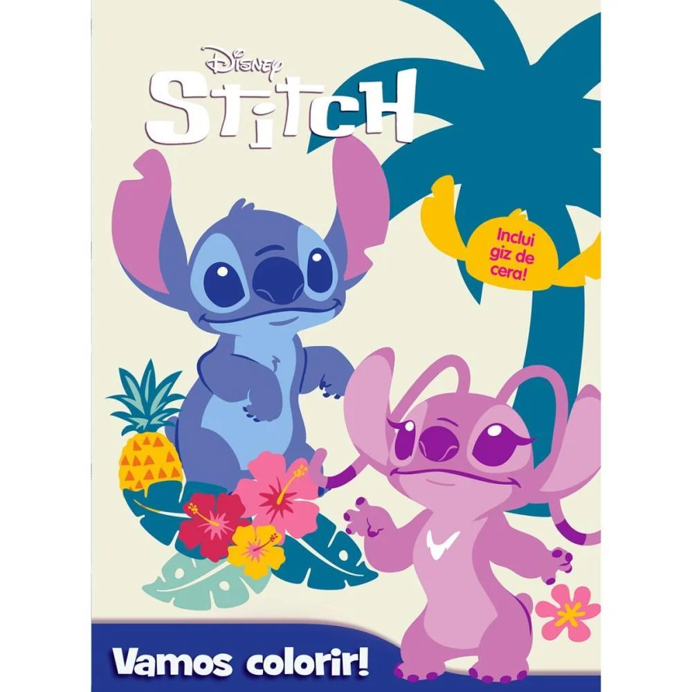 Livro Infantil Colorir Stitch C/Giz 27X20Cm Dcl - imagem 3