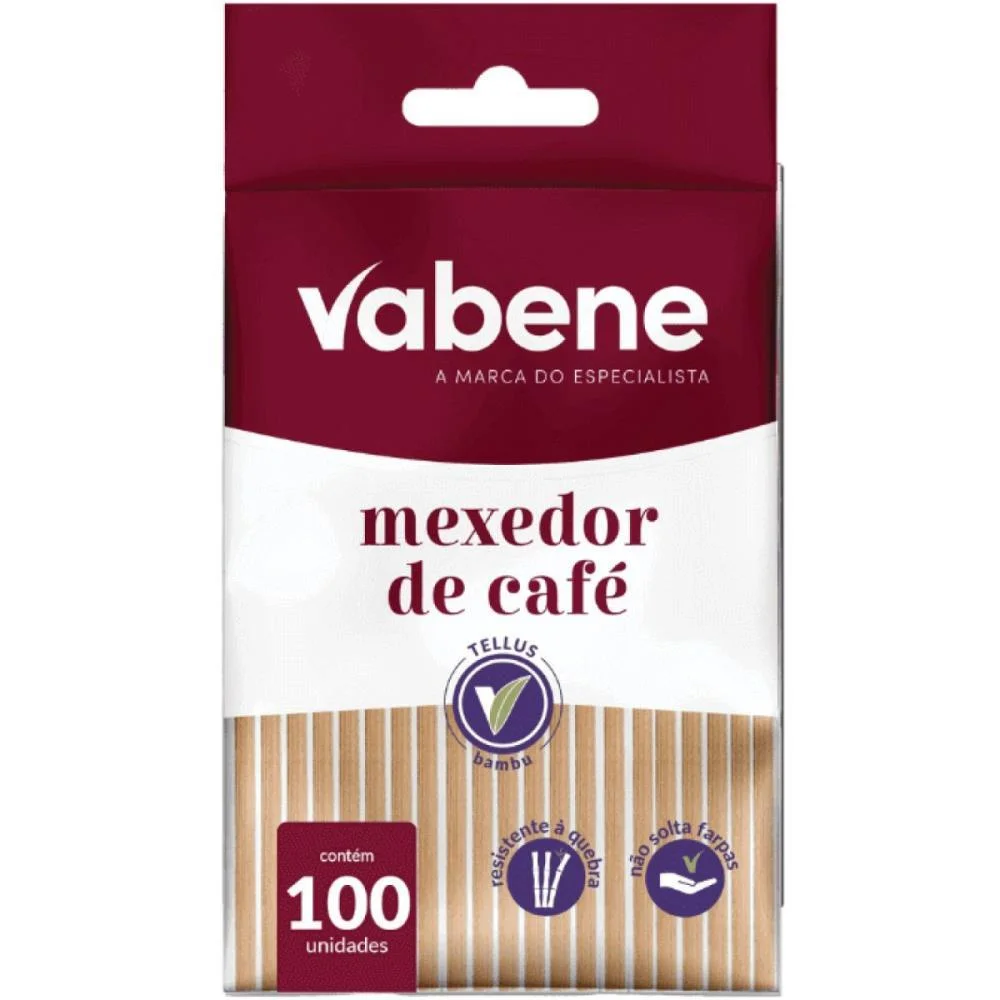Palheta Descartavel Mexedor De Cafe Bambu Vabene C/ 100 Unidades - imagem 3