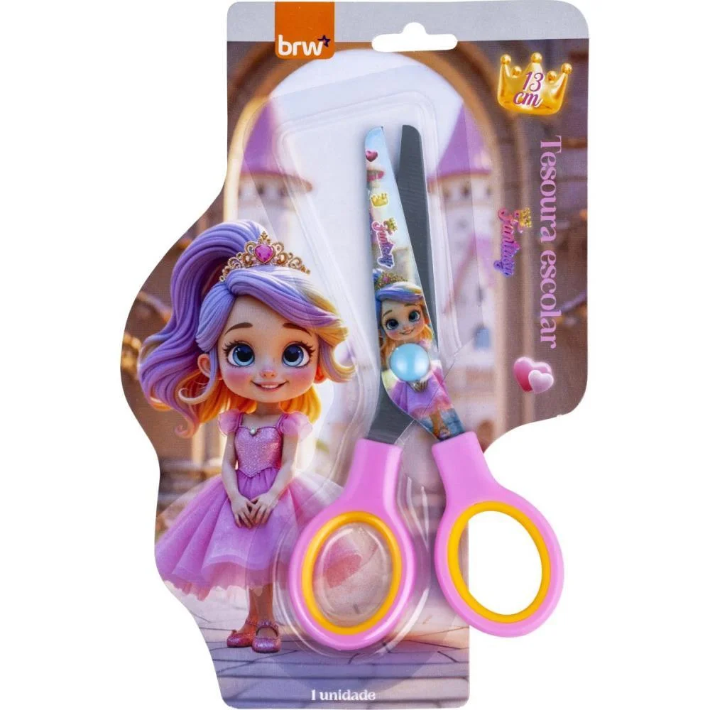 Tesoura Escolar Decorada Fantasy 13 Cm Brw (Bl.c/01) - imagem 5