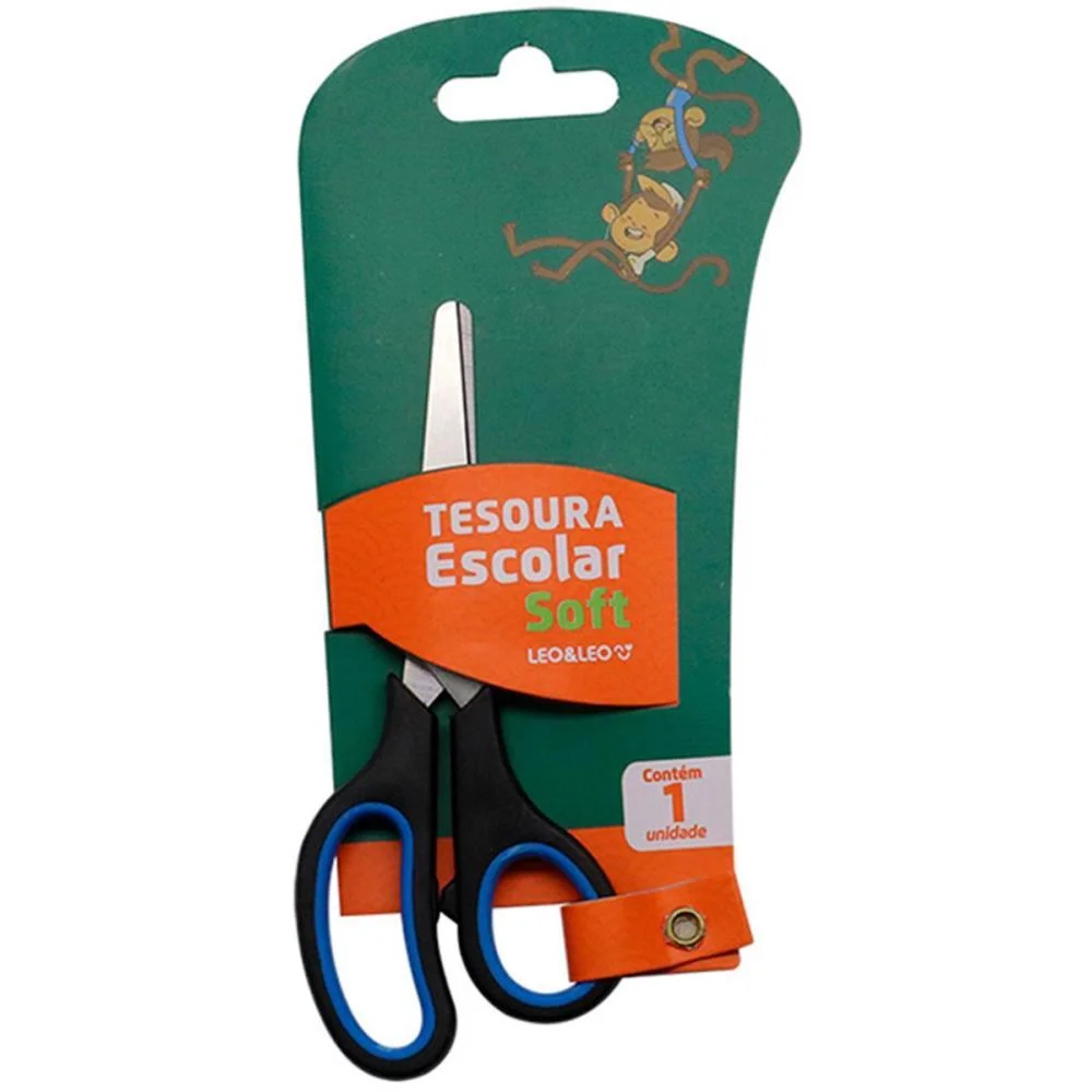Tesoura Escolar Soft 14Cm Para 3 Dedos (S) Leonora C/ 24 Unidades - imagem 3