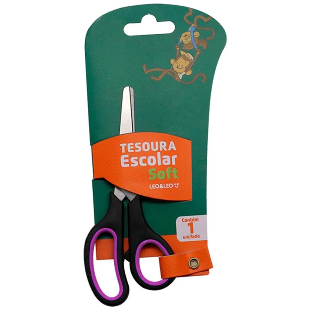 Tesoura Escolar Soft 14Cm Para 3 Dedos (S) Leonora C/ 24 Unidades - imagem 5