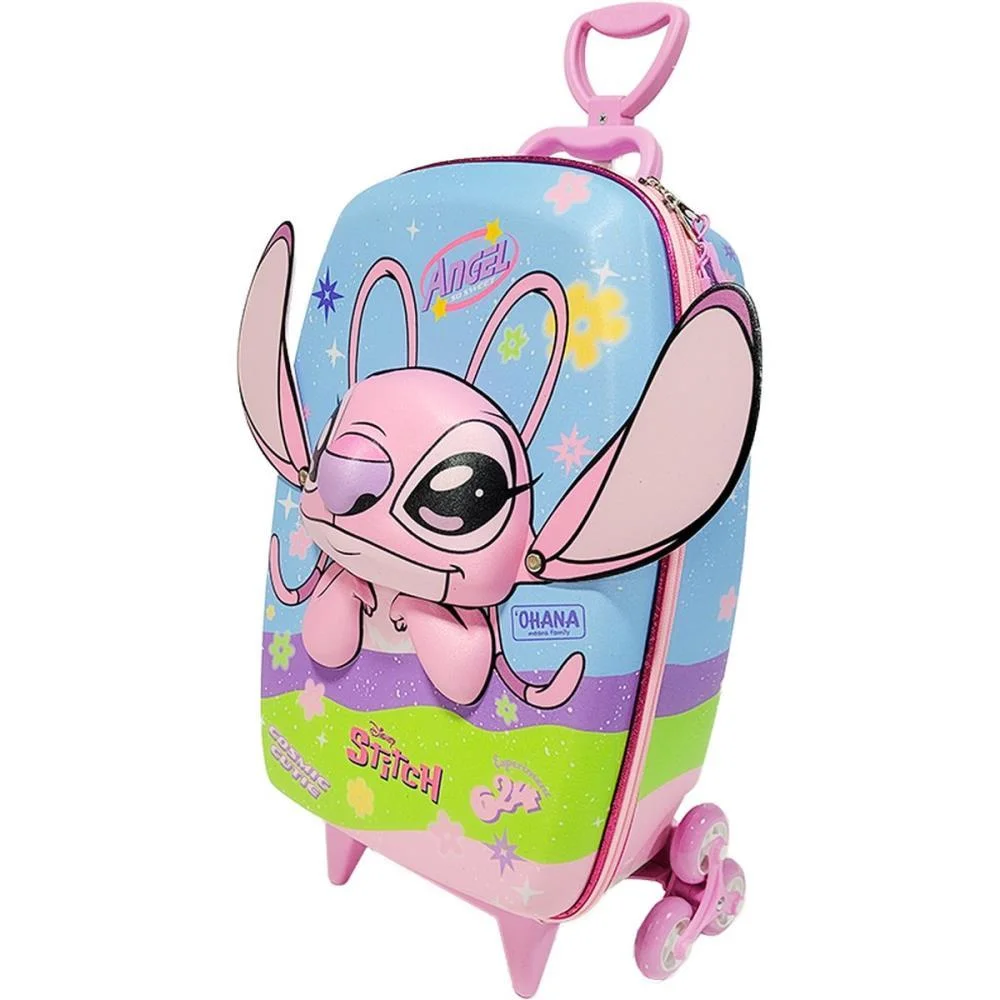 Mochila Infantil Com Rodinha Stitch Angel Maxtoy - imagem 5