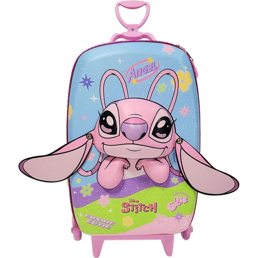 Mochila Infantil Com Rodinha Stitch Angel Maxtoy - imagem 6