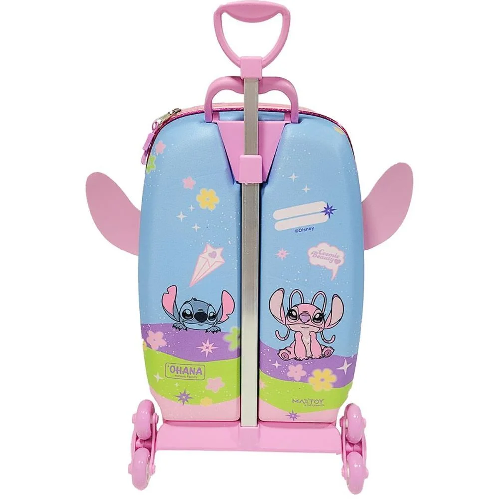 Mochila Infantil Com Rodinha Stitch Angel Maxtoy - imagem 8