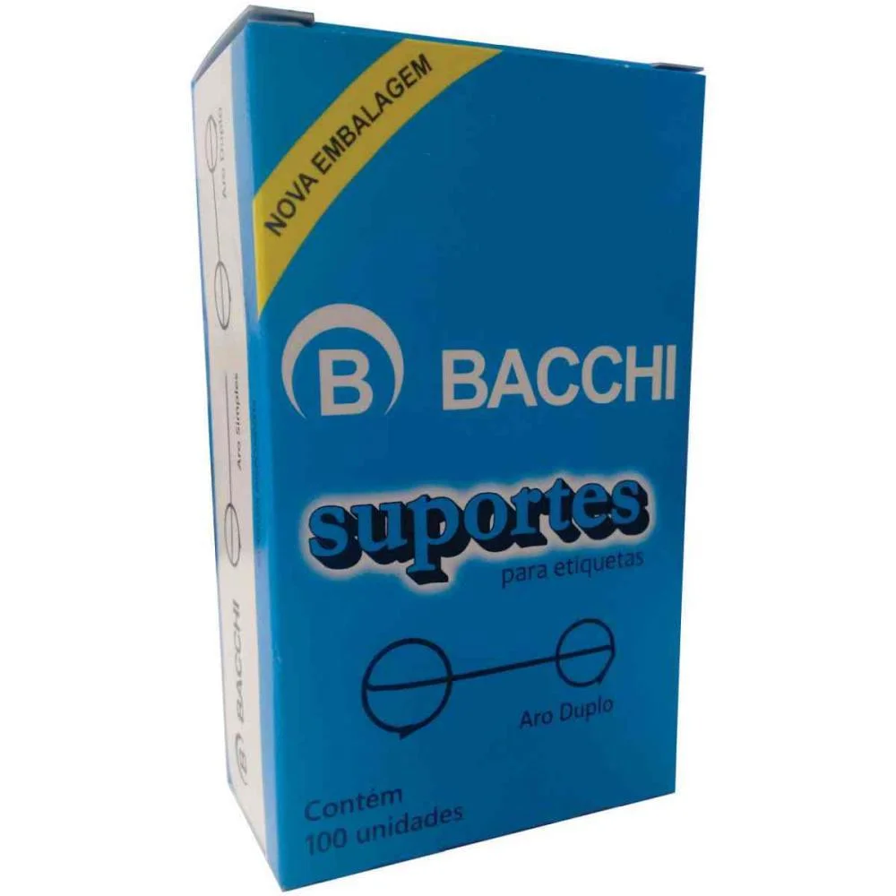 Suporte Para Etiqueta Alfinete Com Aro Duplo 100 Uni Bacchi (Caixa) - imagem 2