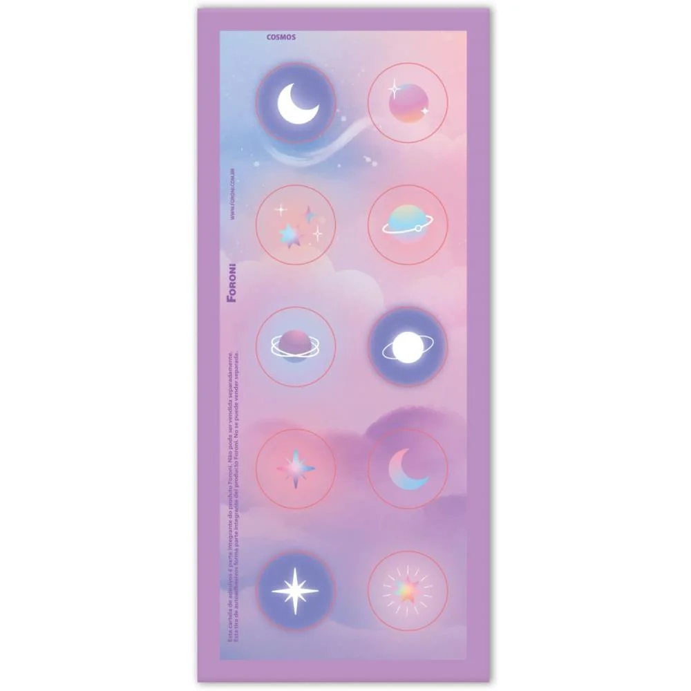 Papel De Carta Decorado Cosmos 90G C/Envelope Foroni (Cx C/30) - imagem 5