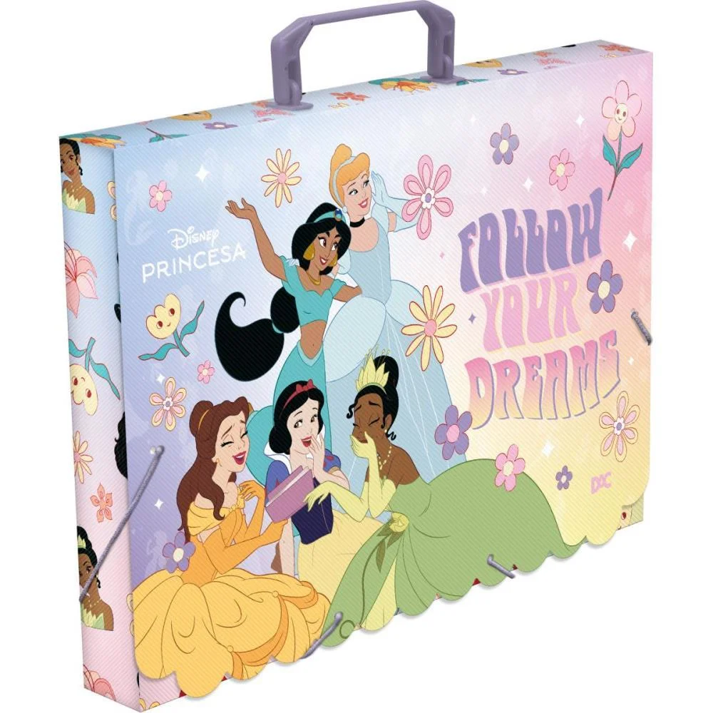 Maleta Plastica Com Alca Decor Princesas 40Mm Dac - imagem 4