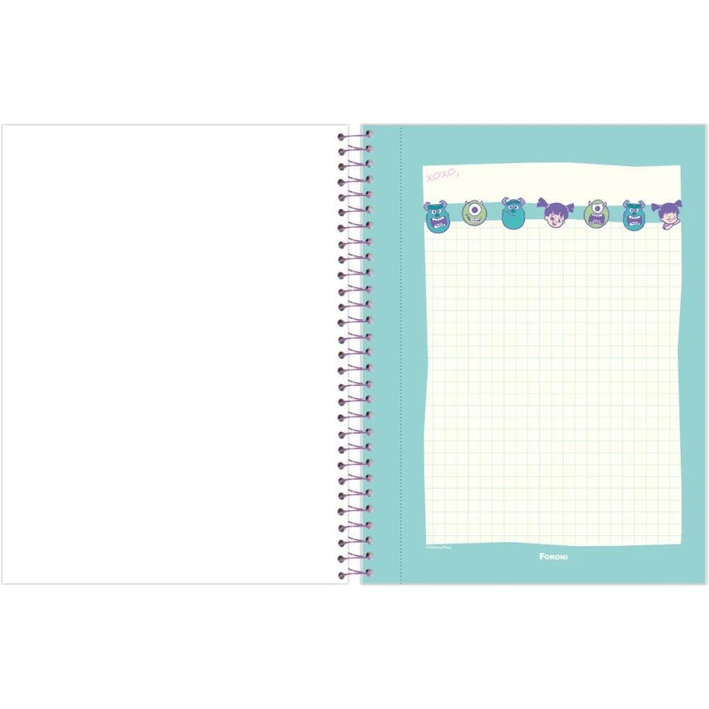 Papel De Carta Decorado Monstros S. A. Caderno Cd.80F Foroni (Pct.c/04) - imagem 8