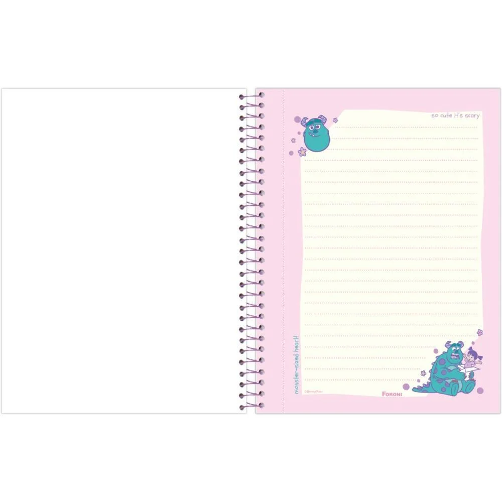 Papel De Carta Decorado Monstros S. A. Caderno Cd.80F Foroni (Pct.c/04) - imagem 9