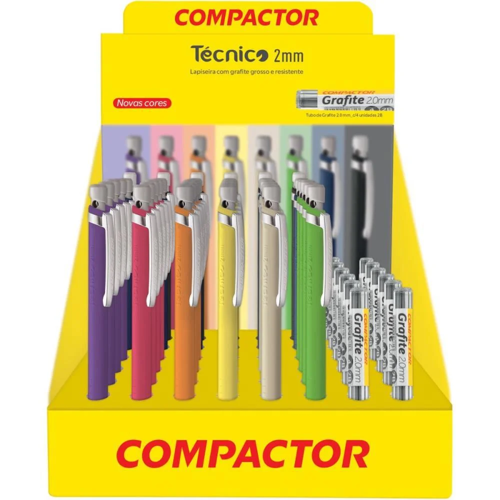 Lapiseira 2.0Mm Tecnico C/Apontador (S) Compactor C/ 36 Unidades - imagem 3