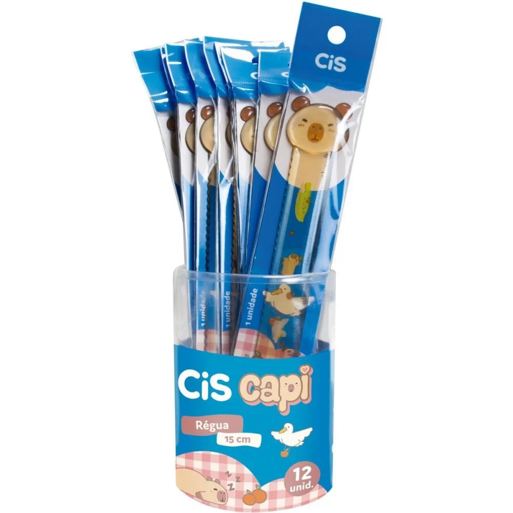 Regua Plastica Capivara 15Cm Blister Sertic C/ 12 Unidades - imagem 3