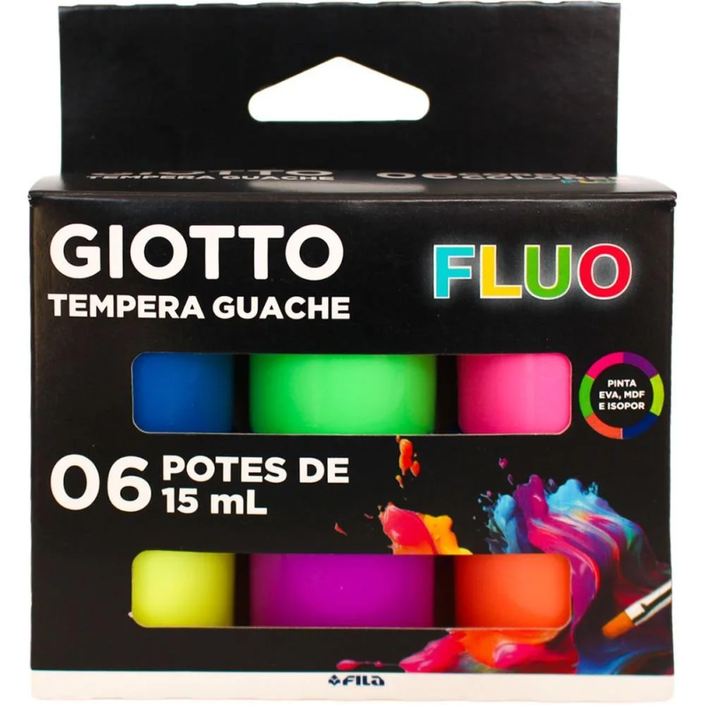 Tinta Guache 015Ml Giotto 6 Cores Neon Canson - imagem 2