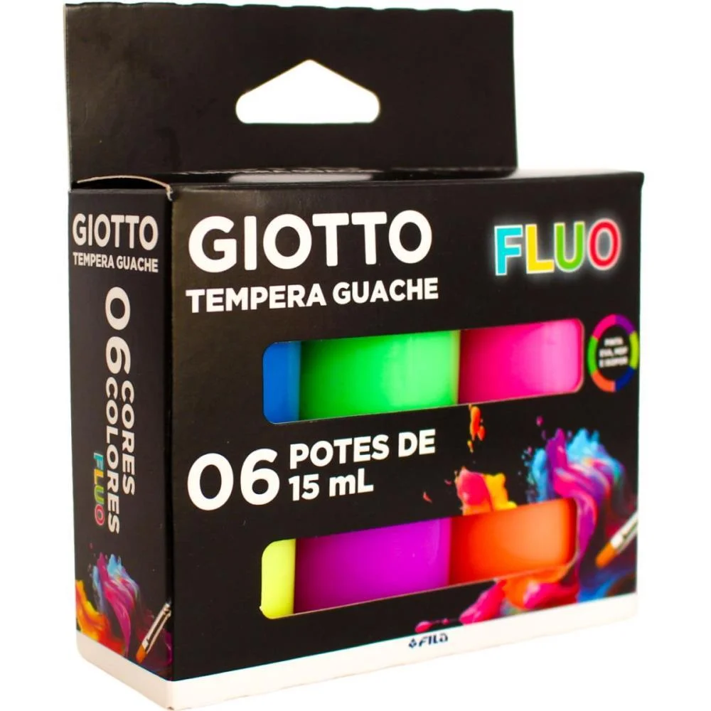 Tinta Guache 015Ml Giotto 6 Cores Neon Canson - imagem 4