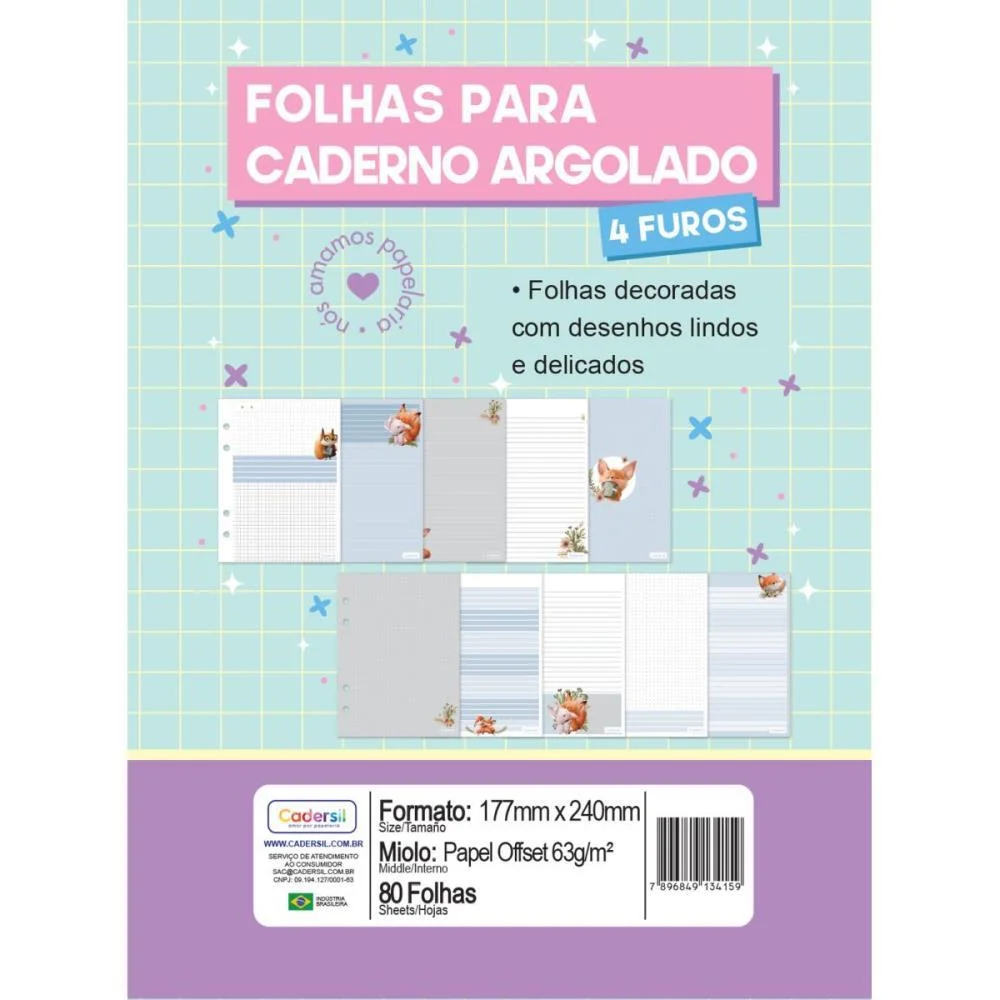Refil Para Caderno Woodland P/Argolado 63G. 80Fls Cadersil - imagem 2