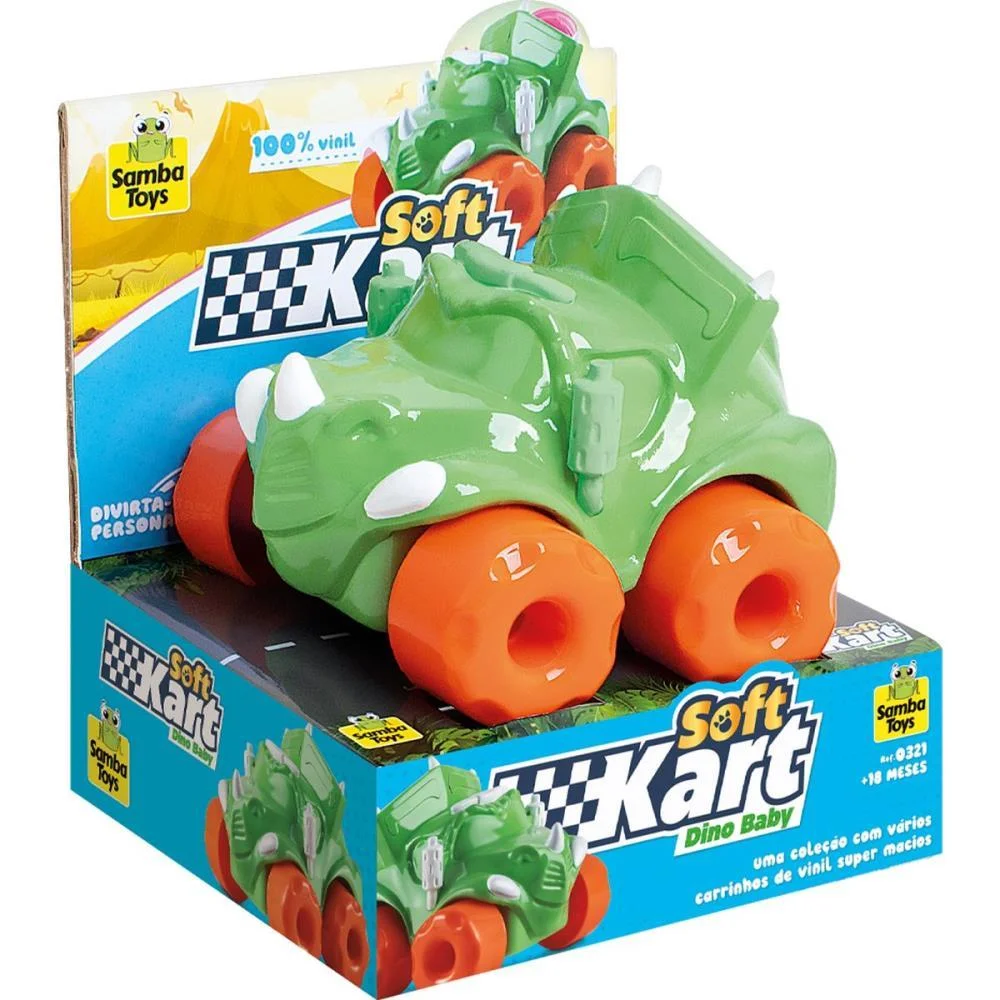 Brinquedo Para Bebe Carrinho Kart Dinossauro Vinil Samba Toys - imagem 5