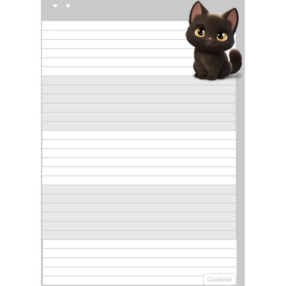 Refil Para Caderno Cute Cat P/Argolado 63G. 80Fls Cadersil - imagem 11