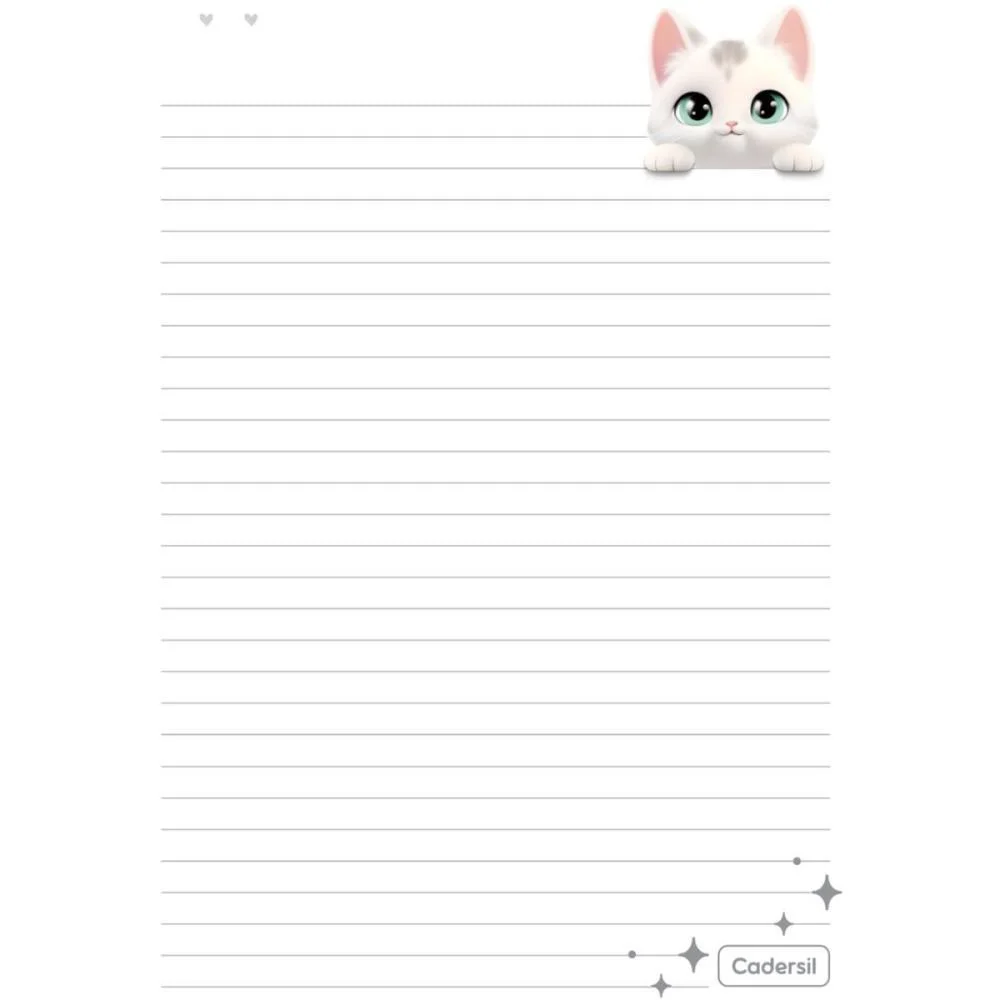 Refil Para Caderno Cute Cat P/Argolado 63G. 80Fls Cadersil - imagem 5