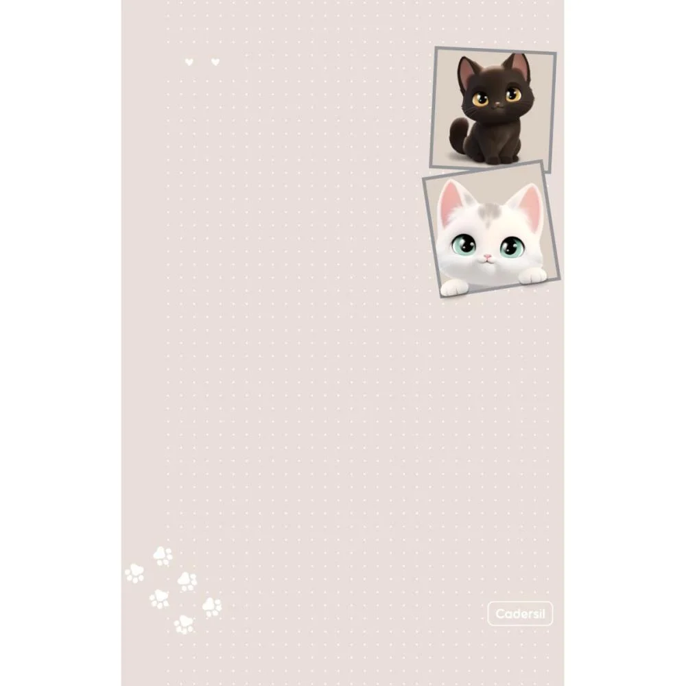 Refil Para Caderno Cute Cat P/Argolado 63G. 80Fls Cadersil - imagem 6