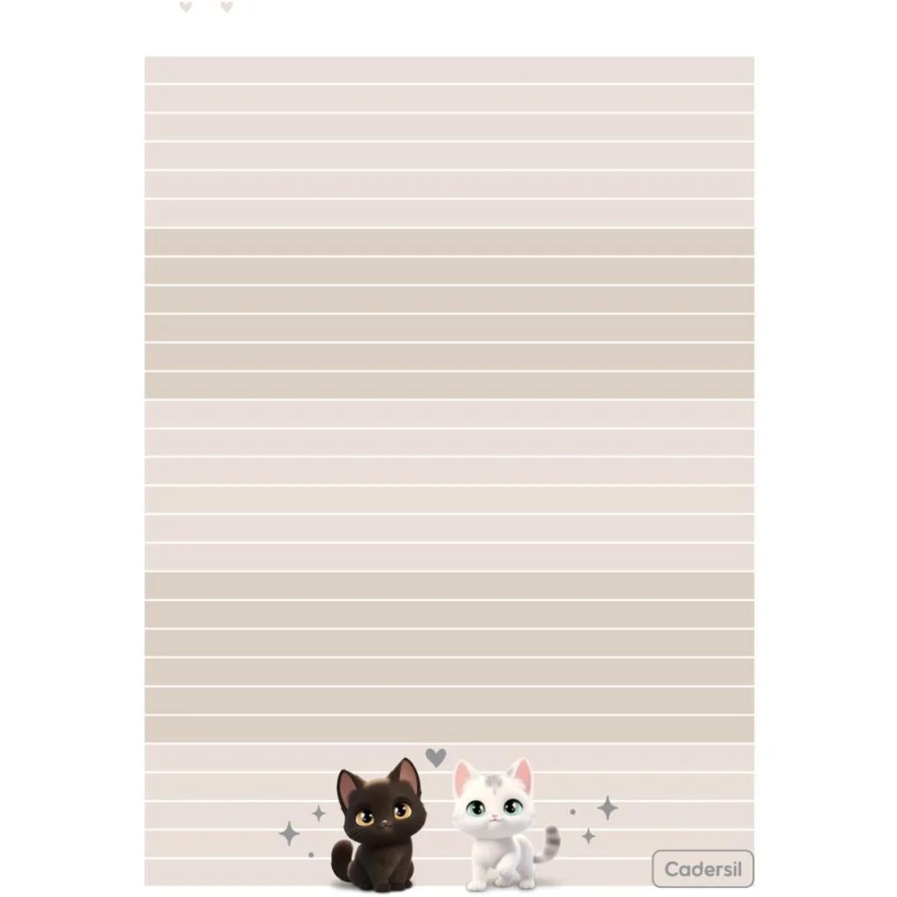 Refil Para Caderno Cute Cat P/Argolado 63G. 80Fls Cadersil - imagem 8
