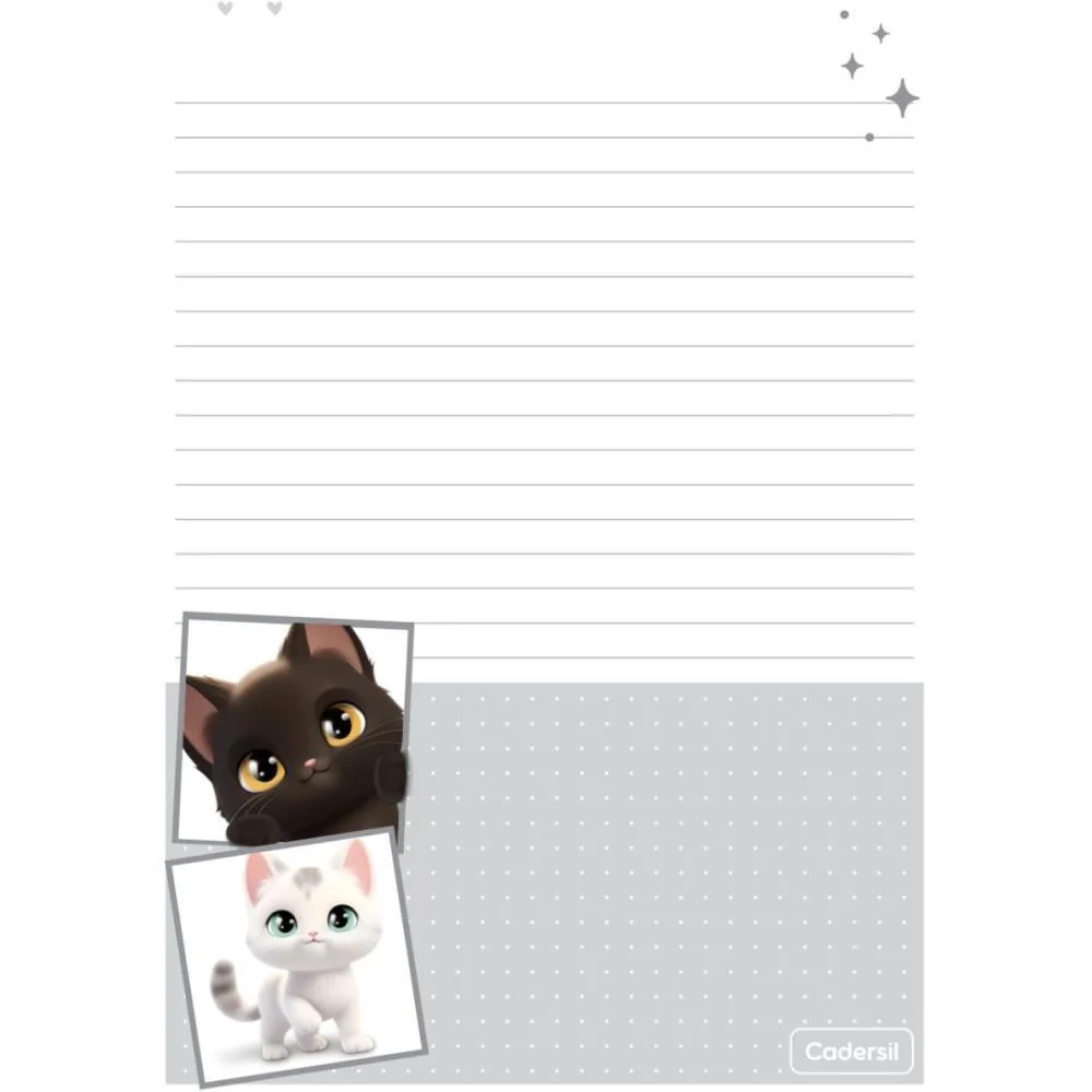 Refil Para Caderno Cute Cat P/Argolado 63G. 80Fls Cadersil - imagem 9