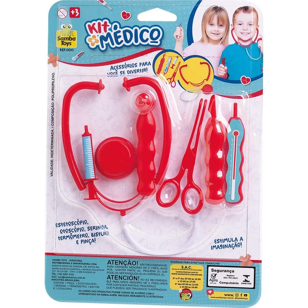 Brincando De Profissoes Kit Medico Cartela Samba Toys - imagem 4