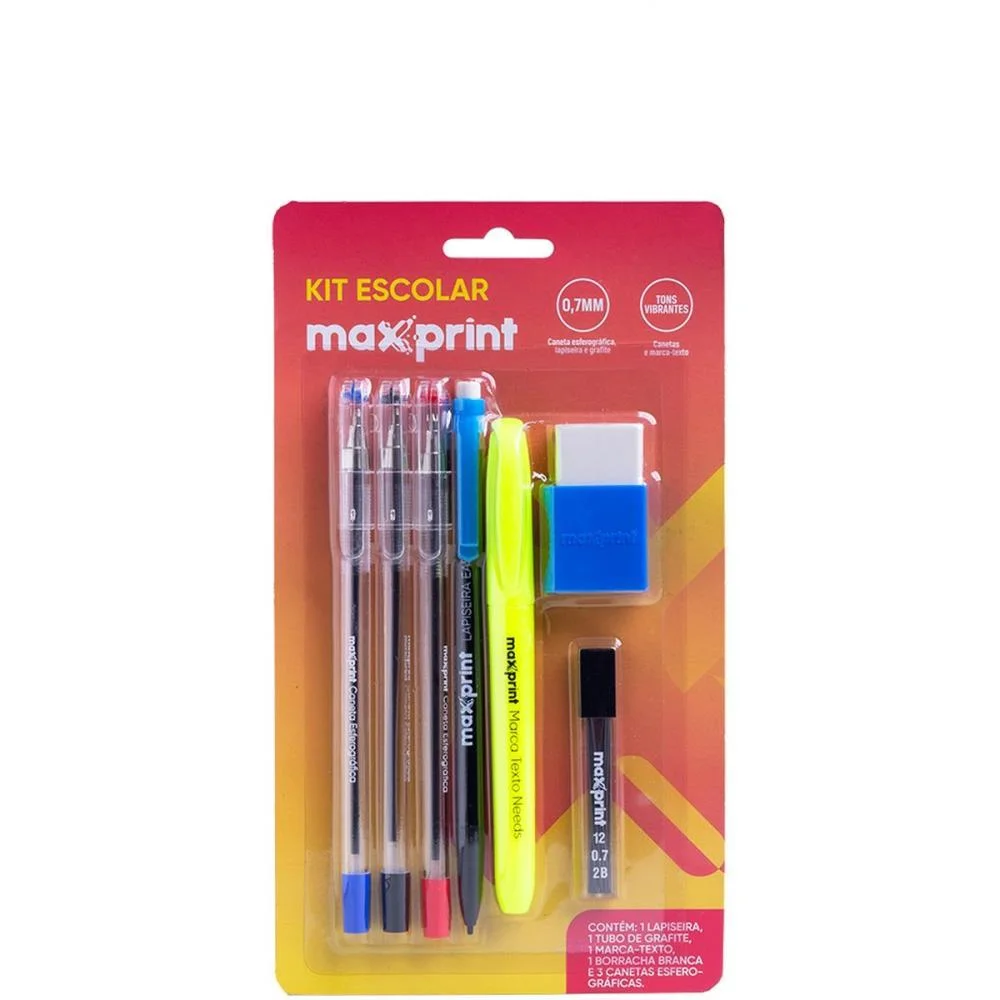Kit Escolar Maxprint C/7 Itens Maxprint (Blister) - imagem 2