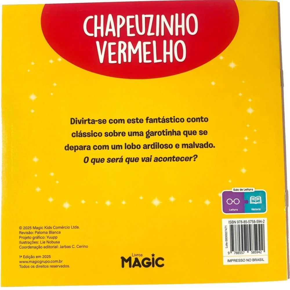 Livro Infantil Ilustrado Chapeuzinho Vermelho 12Pgs Magic Kids - imagem 3