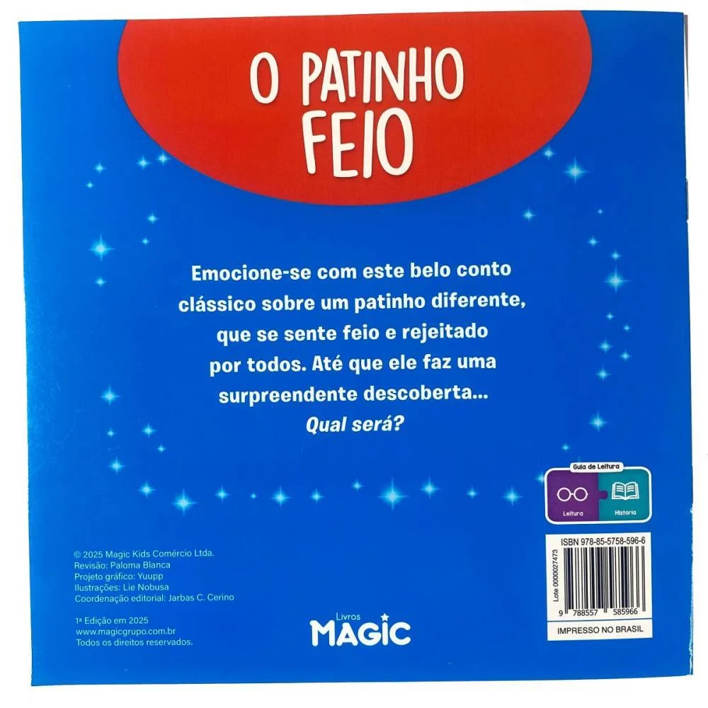Livro Infantil Ilustrado O Patinho Feio 12Pgs 20X20Cm Magic Kids - imagem 3