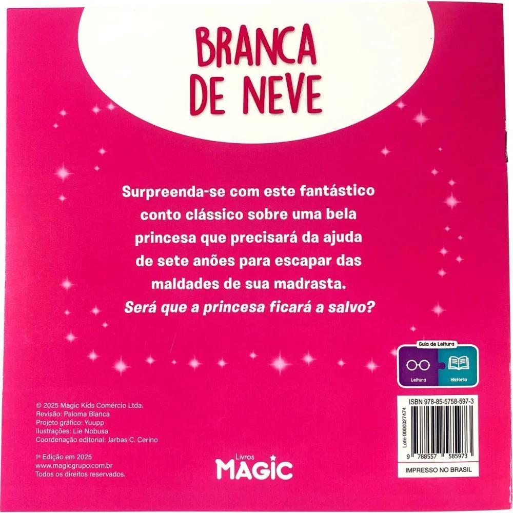 Livro Infantil Ilustrado Branca De Neve 12Pgs 20X20Cm Magic Kids - imagem 3