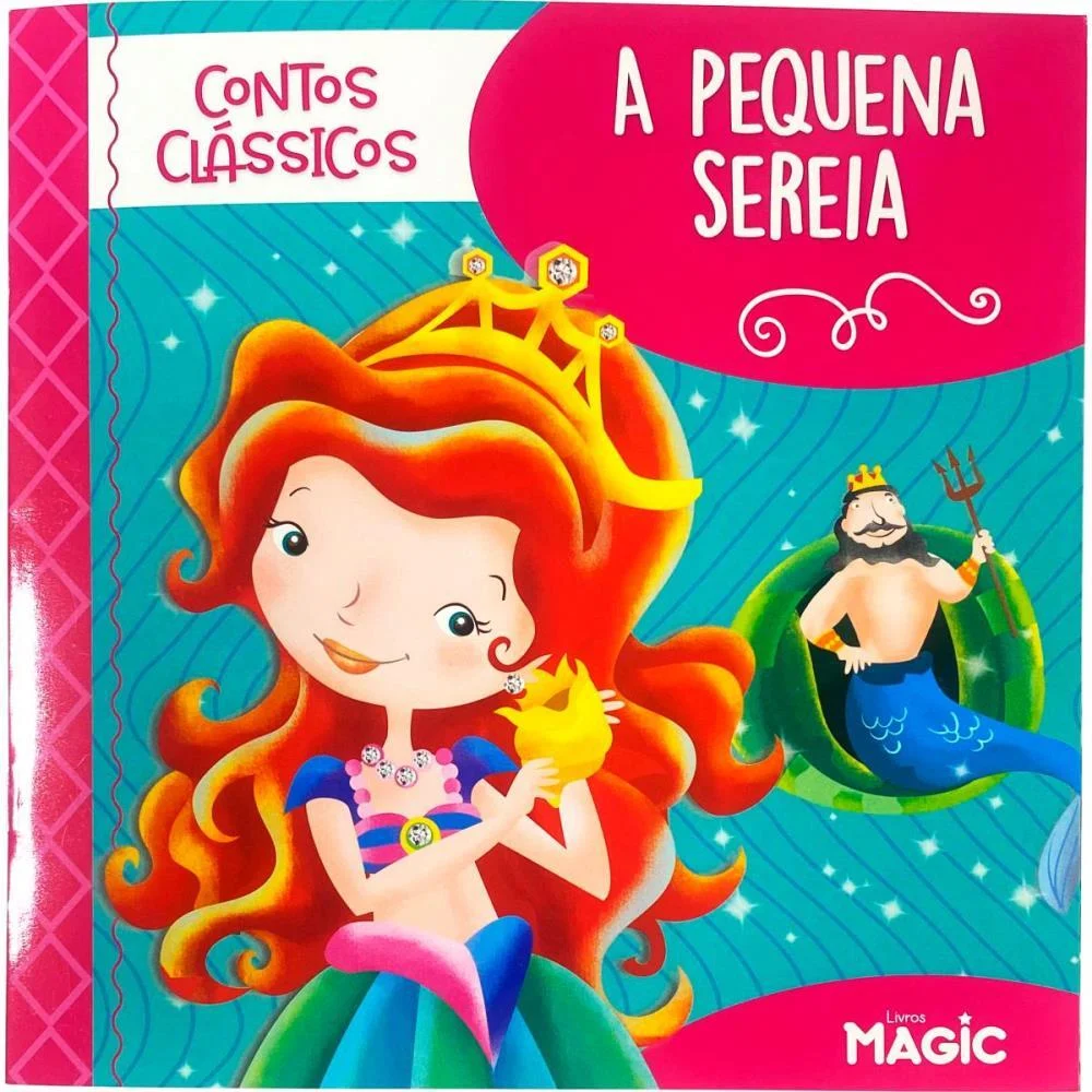 Livro Infantil Ilustrado Pequena Sereia 12Pgs 20X20Cm Magic Kids - imagem 4