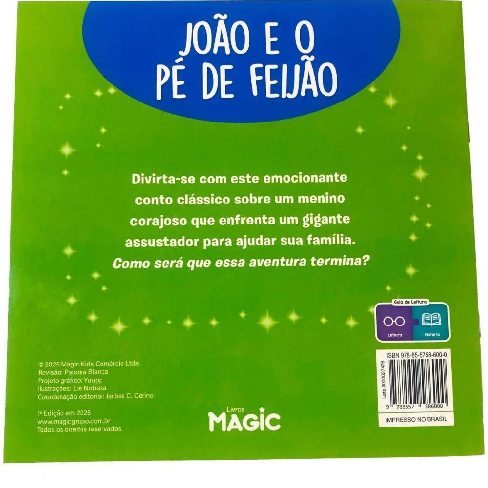 Livro Infantil Ilustrado Joao E O Pe De Feijao 12Pgs Magic Kids - imagem 3