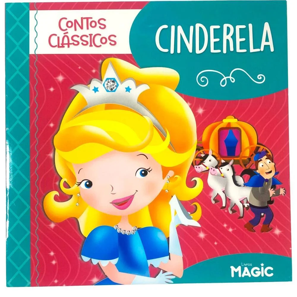 Livro Infantil Ilustrado Cinderela 12Pgs 20X20Cm Magic Kids - imagem 4